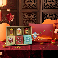 (預購，12月中旬後依訂單順序出貨)Q1【無藏】新年公益禮盒 喜慶大禮盒-【馳騁】綜合澎湃茶食禮 (3小茶罐+3茶食)✿90F019